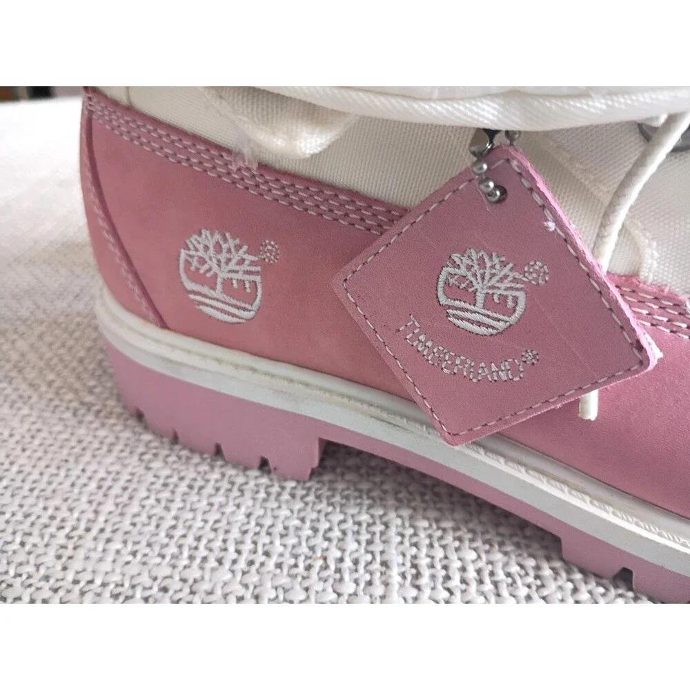 Vintage TIMBERLAND Roll Top Pink/White Juniors 6 US (EU 38) Boots | NEW in BOX
